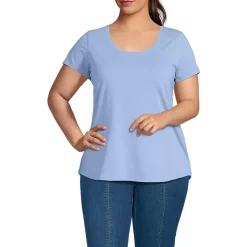 Women's Short Sleeve Lightweight Jersey Scoop Neck T-shirt