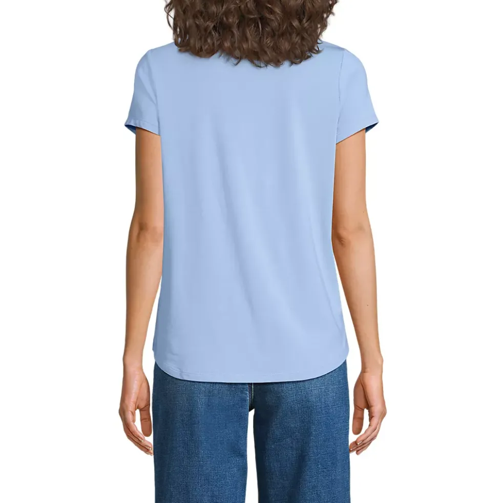 Women's Short Sleeve Lightweight Jersey Scoop Neck T-shirt
