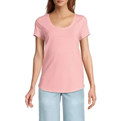 Women's Short Sleeve Lightweight Jersey Scoop Neck T-shirt