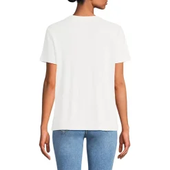 Women's Short Sleeve Linen Blend V-Neck Tee