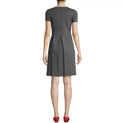 Women's Short Sleeve Ponte Dress Top of Knee