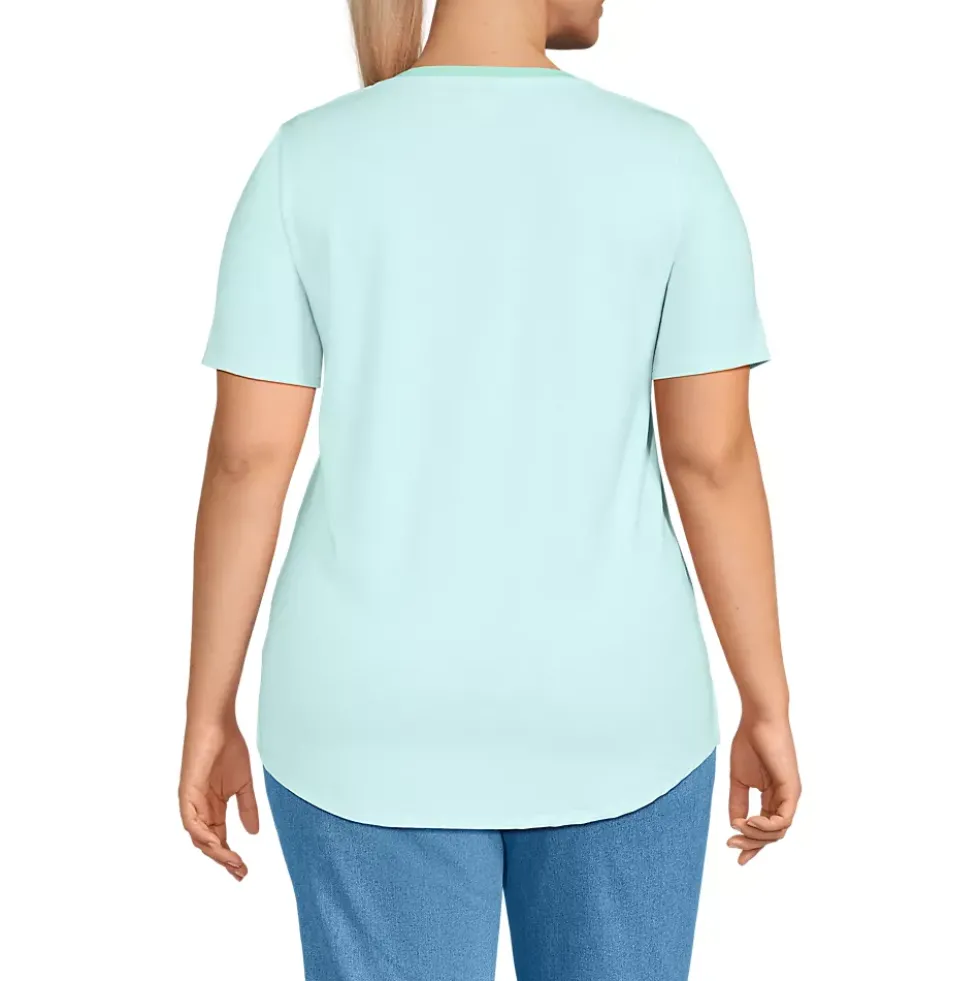 Women's Short Sleeve Power Performance Scoop Neck Curved Hem Tunic Tee