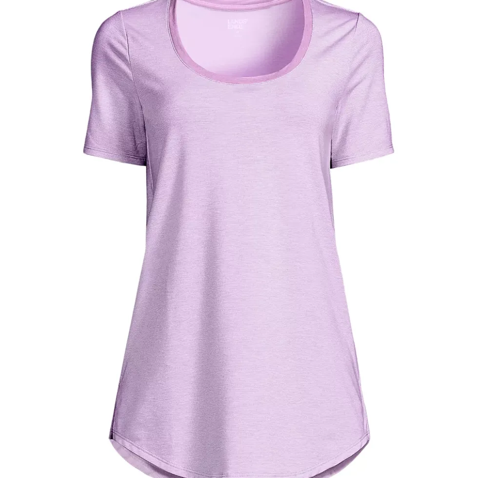 Women's Short Sleeve Power Performance Scoop Neck Curved Hem Tunic Tee