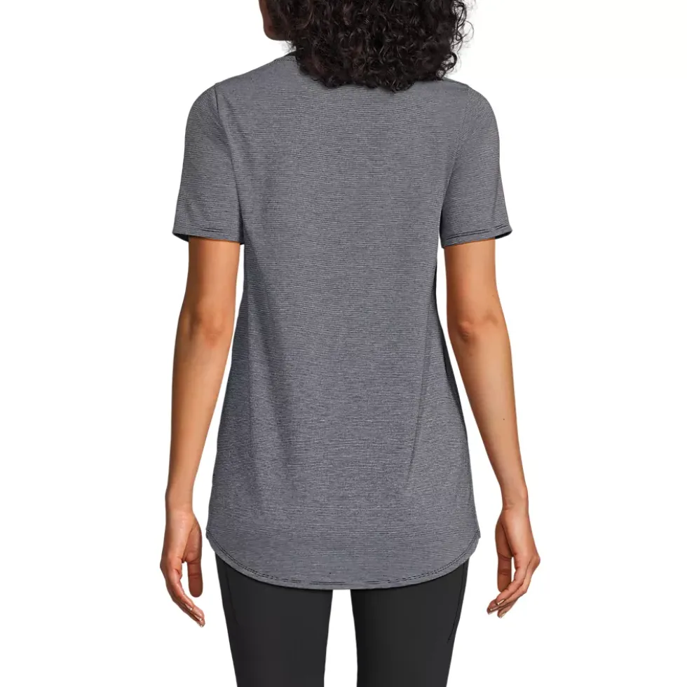 Women's Short Sleeve Power Performance Scoop Neck Curved Hem Tunic Tee