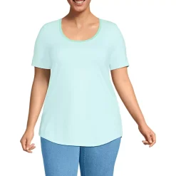 Women's Short Sleeve Power Performance Scoop Neck Curved Hem Tunic Tee