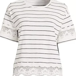Women's Short Sleeve Slub Jersey Cutwork T-Shirt