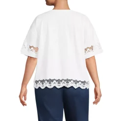 Women's Short Sleeve Slub Jersey Cutwork T-Shirt