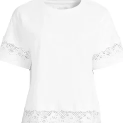 Women's Short Sleeve Slub Jersey Cutwork T-Shirt