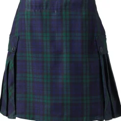 Women's Side Pleat Plaid Skort Above the Knee