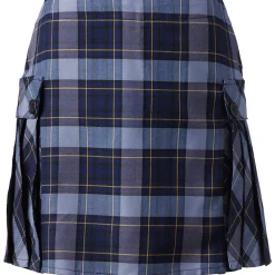 Women's Side Pleat Plaid Skort Above the Knee