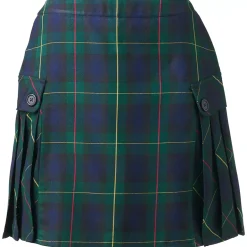 Women's Side Pleat Plaid Skort Above the Knee