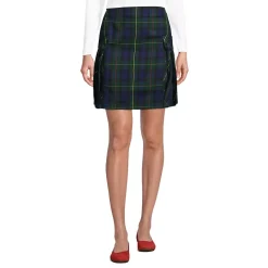 Women's Side Pleat Plaid Skort Above the Knee