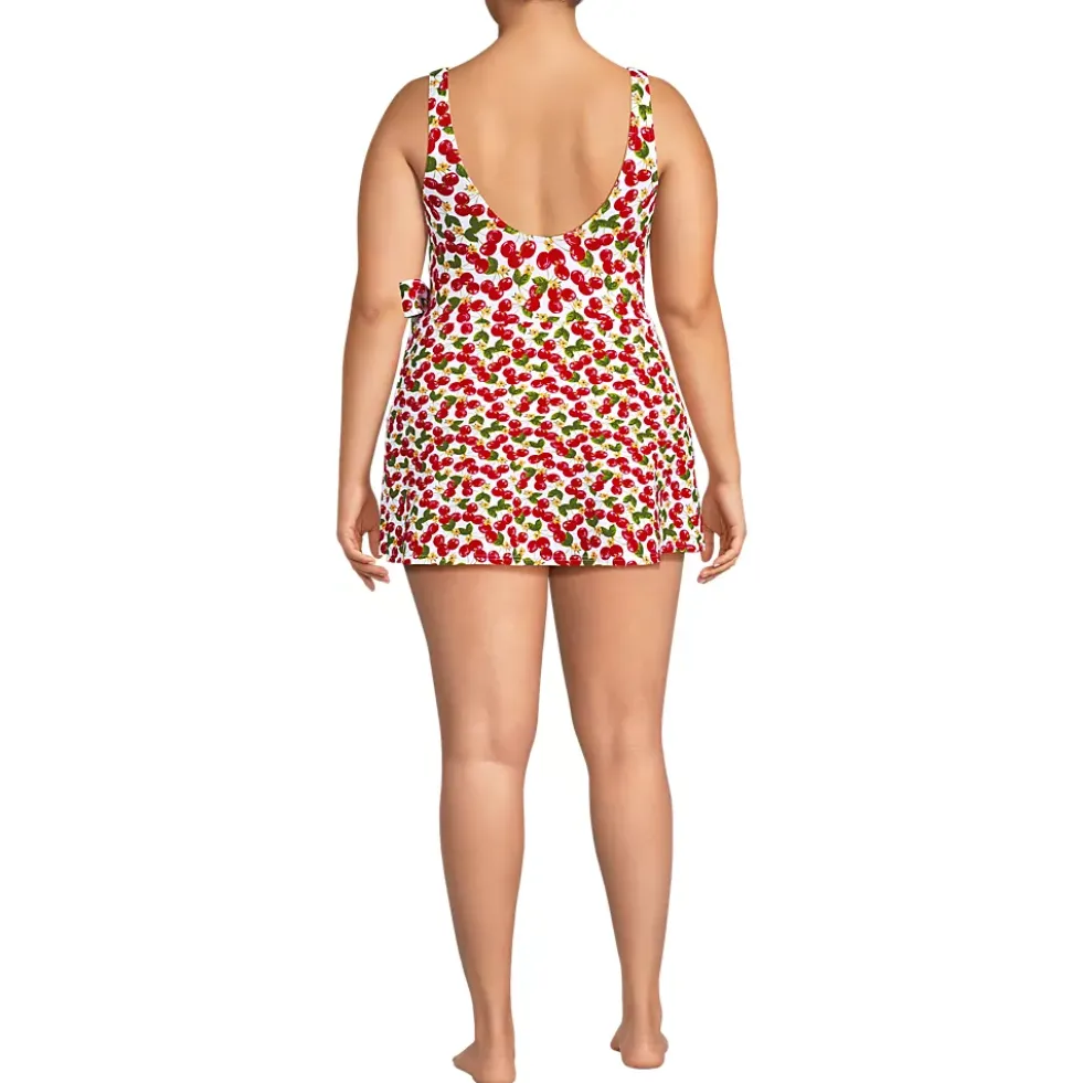 Women's Side Tie Mini Swim Dress Swimsuit