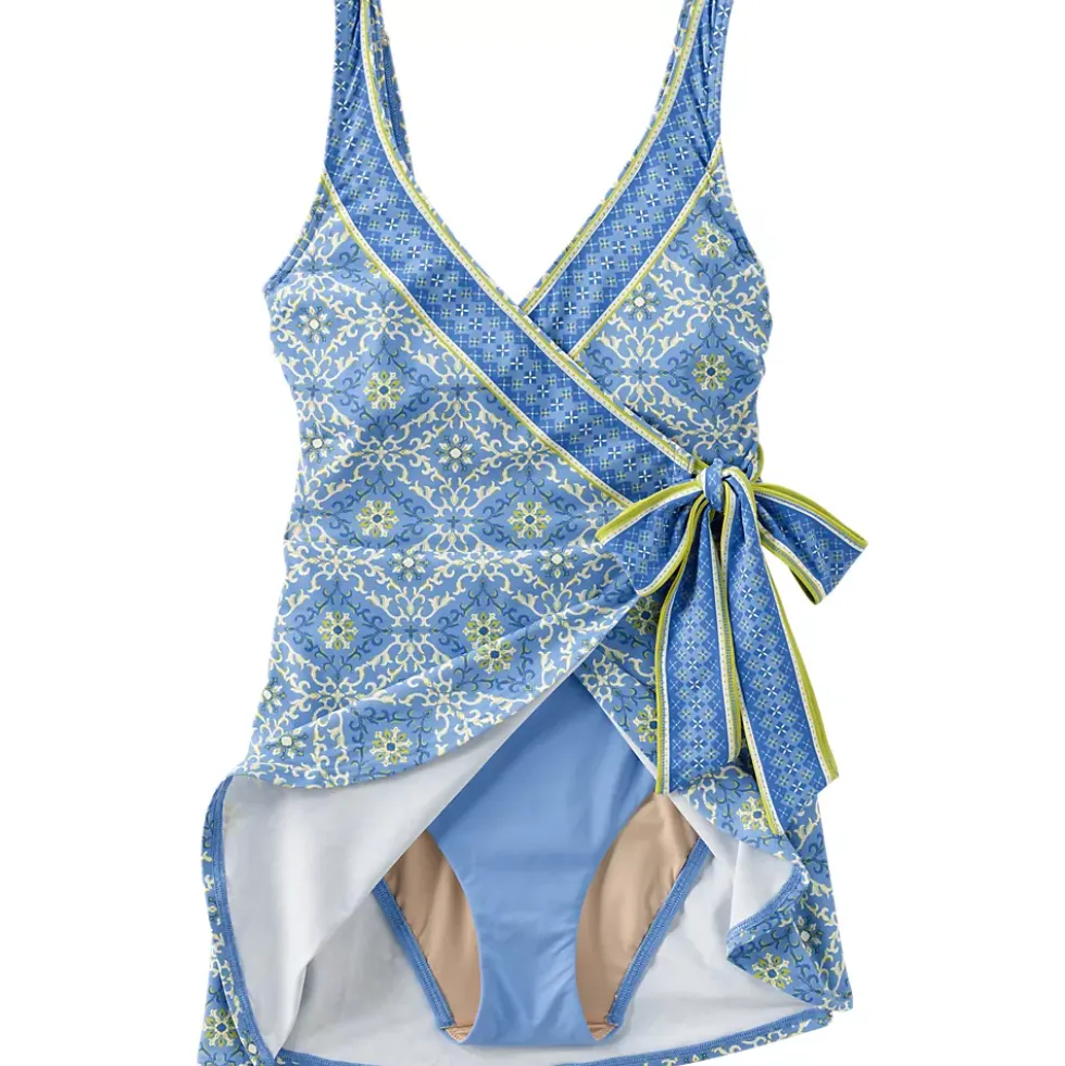Women's Side Tie Mini Swim Dress Swimsuit