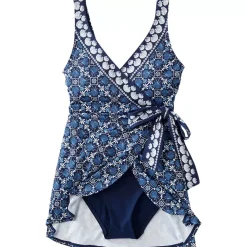 Women's Side Tie Mini Swim Dress Swimsuit