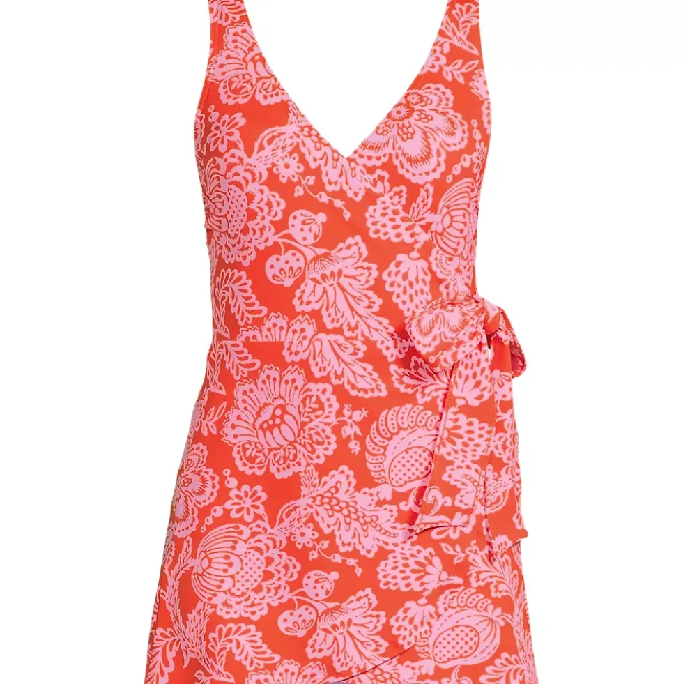 Women's Side Tie Mini Swim Dress Swimsuit