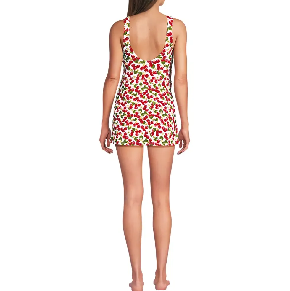 Women's Side Tie Mini Swim Dress Swimsuit