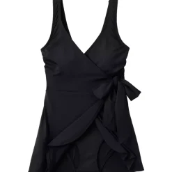 Women's Side Tie Mini Swim Dress Swimsuit