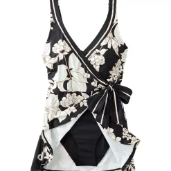 Women's Side Tie Mini Swim Dress Swimsuit