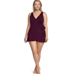 Women's Side Tie Mini Swim Dress Swimsuit