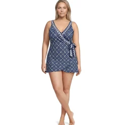 Women's Side Tie Mini Swim Dress Swimsuit