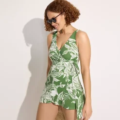 Women's Side Tie Mini Swim Dress Swimsuit