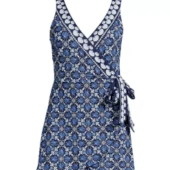 Women's Side Tie Mini Swim Dress Swimsuit