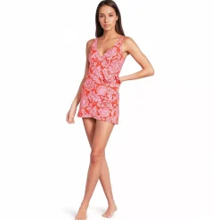 Women's Side Tie Mini Swim Dress Swimsuit