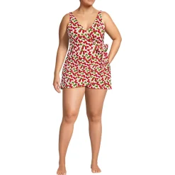Women's Side Tie Mini Swim Dress Swimsuit