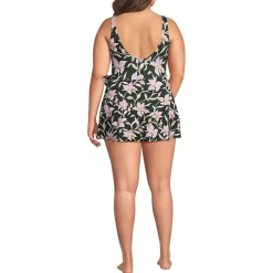 Women's Side Tie Mini Swim Dress Swimsuit