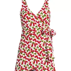 Women's Side Tie Mini Swim Dress Swimsuit