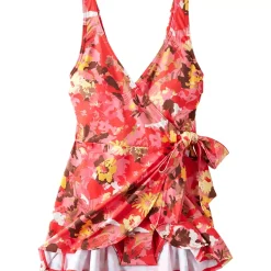 Women's Side Tie Mini Swim Dress Swimsuit