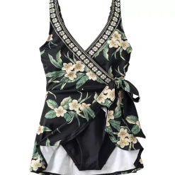 Women's Side Tie Mini Swim Dress Swimsuit