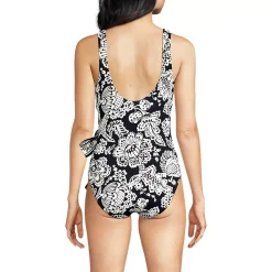 Women's Side Tie Wrap One Piece Swimsuit