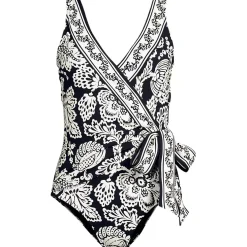 Women's Side Tie Wrap One Piece Swimsuit