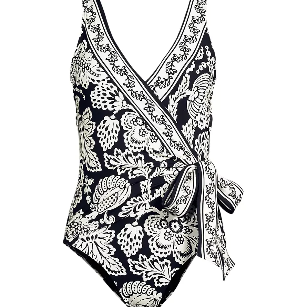 Women's Side Tie Wrap One Piece Swimsuit