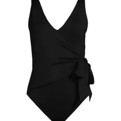 Women's Side Tie Wrap One Piece Swimsuit