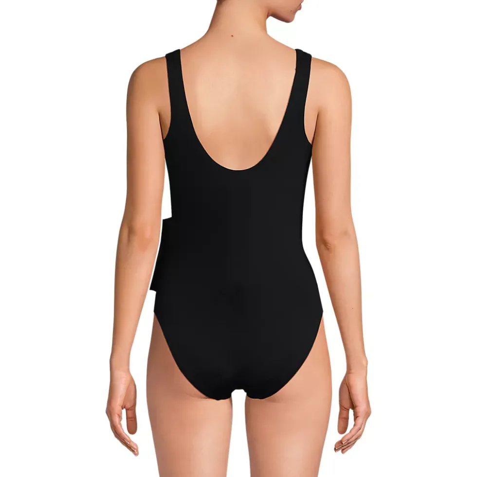 Women's Side Tie Wrap One Piece Swimsuit