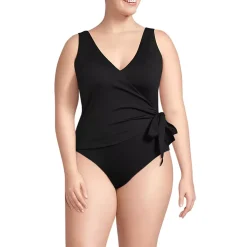 Women's Side Tie Wrap One Piece Swimsuit
