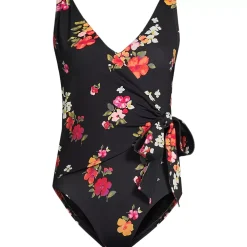 Women's Side Tie Wrap One Piece Swimsuit