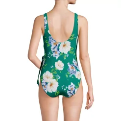 Women's Side Tie Wrap One Piece Swimsuit