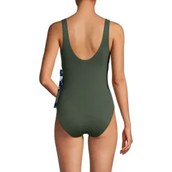 Women's Side Tie Wrap One Piece Swimsuit