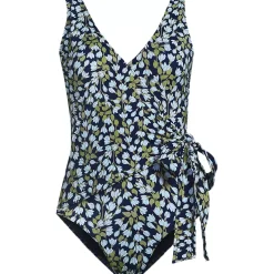 Women's Side Tie Wrap One Piece Swimsuit