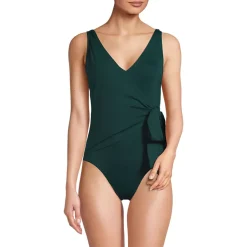 Women's Side Tie Wrap One Piece Swimsuit