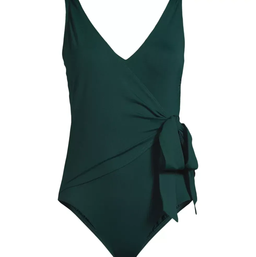 Women's Side Tie Wrap One Piece Swimsuit