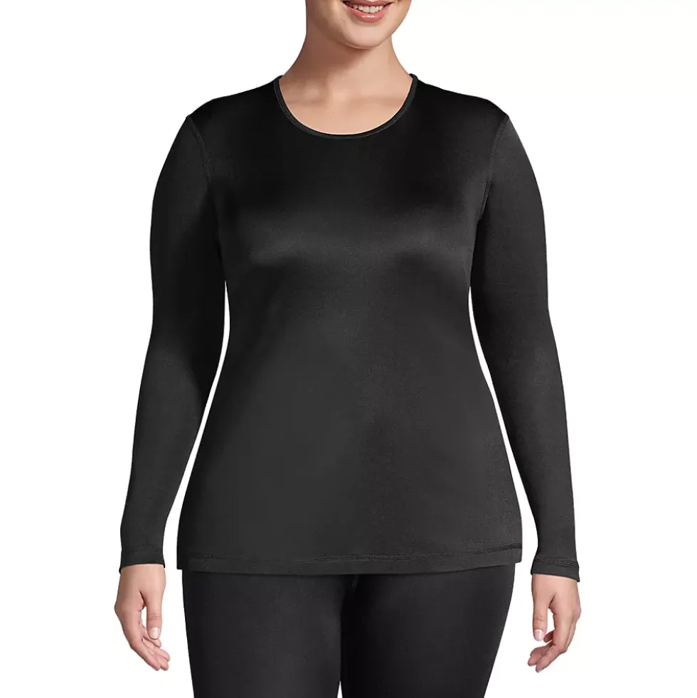 Women's Silk Interlock Long Sleeve Crewneck Long Underwear Top