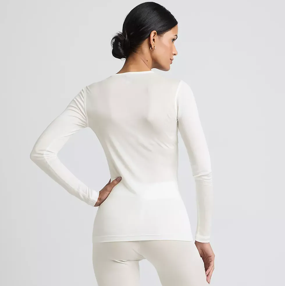 Women's Silk Interlock Long Sleeve Crewneck Long Underwear Top