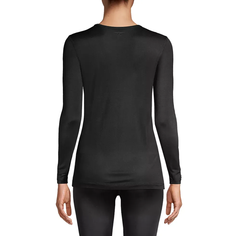 Women's Silk Interlock Long Sleeve Crewneck Long Underwear Top