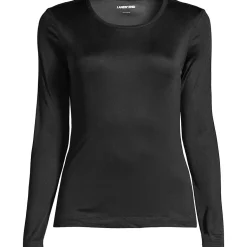 Women's Silk Interlock Long Sleeve Crewneck Long Underwear Top