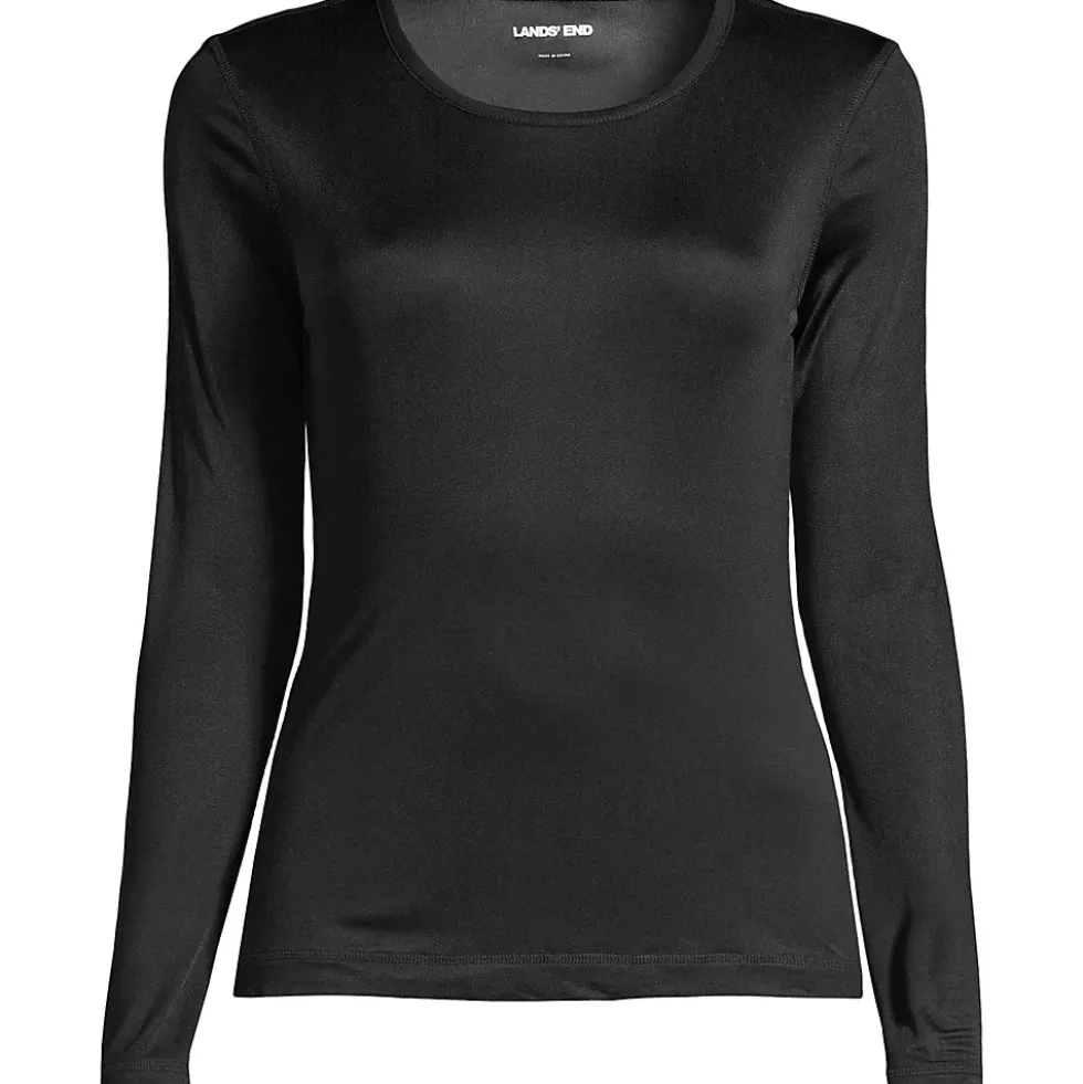 Women's Silk Interlock Long Sleeve Crewneck Long Underwear Top